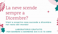 La neve scende sempre a dicembre Laboratorio gratuito per bambini